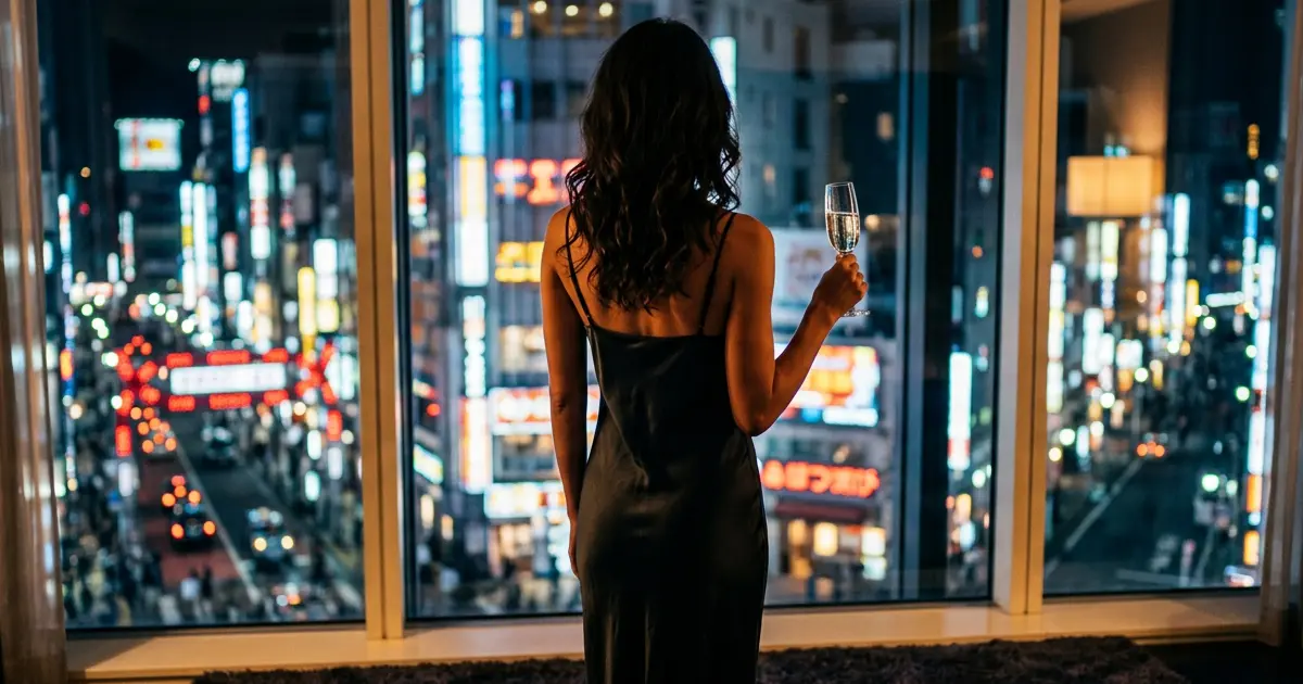 Neon streets of Kabukicho at night