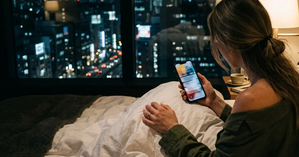 Tired hand holding a phone full of dating app notifications