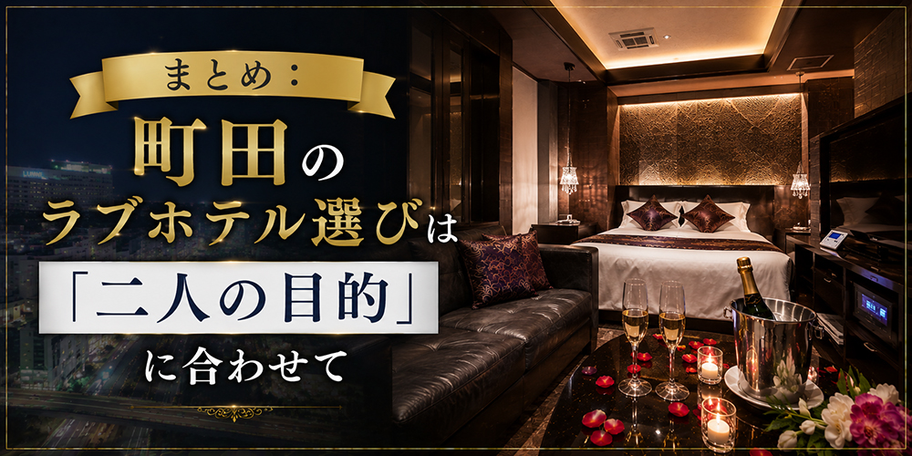 まとめ:町田のラブホテル選びは「二人の目的」に合わせて
