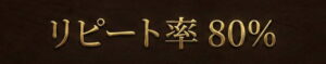 リピート率80％
