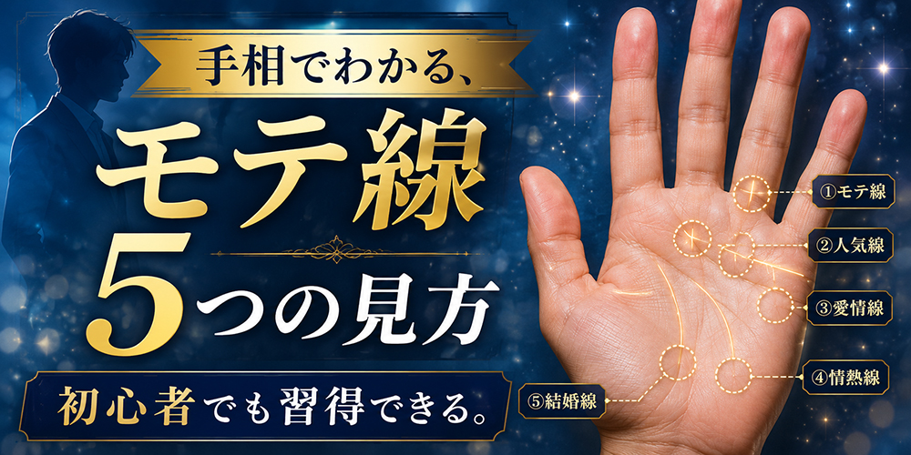 手相でわかる、モテ線5つの見方 初心者でも習得できる。