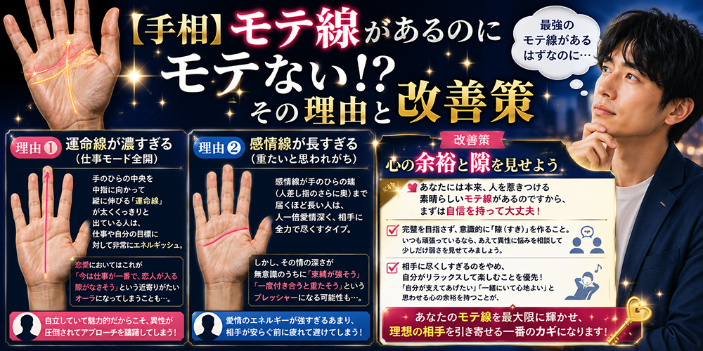 【手相】モテ線があるのにモテない!?その理由と改善策